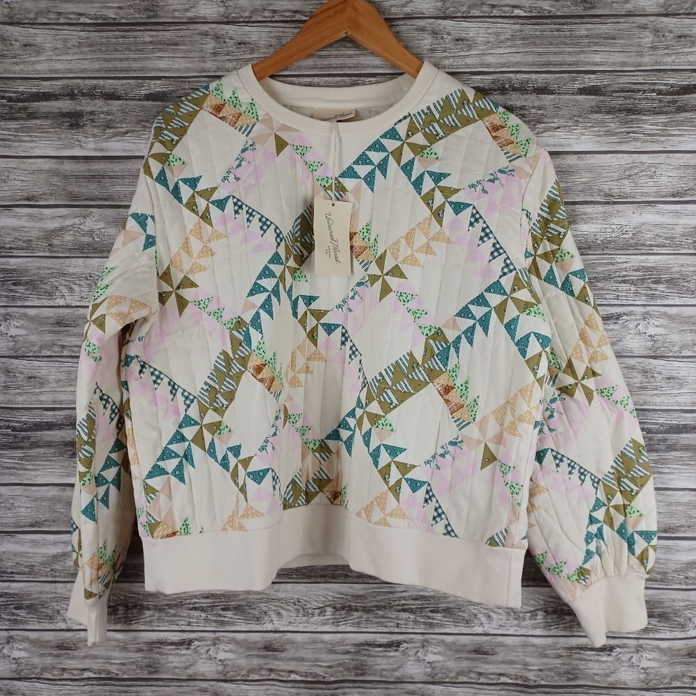 Quilted Pullover Sweater Universal Thread Women's Size L